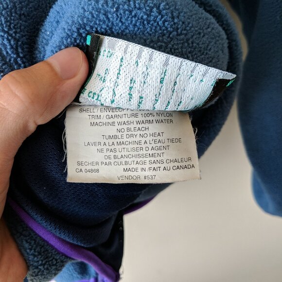 Vintage 90s MEC Fleece Polartec Full Zip Up Jacket Flower Motif - Picture 6 of 7